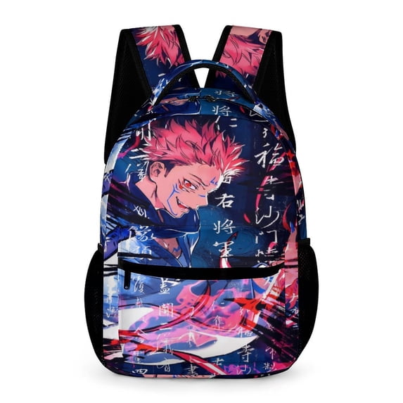 16.2In Jujutsu Anime Kaise Backpack with Front Pocket Cartoon Backpacks Travel Laptop Daypack Bags For Men Women