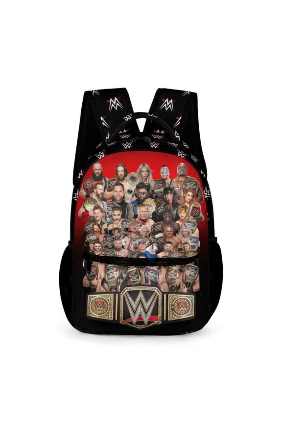 16.2In Wres-Tler W-W,Es Backpack Front Pocket Cute Knapsack Cartoon Daypack Lightweight Bookbag