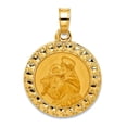 thumbnail image 1 of 16.2mm 14k Solid Yellow Gold Polished Hollow St Anthony Medal Pendant Necklace Pendant for Women, 1 of 2