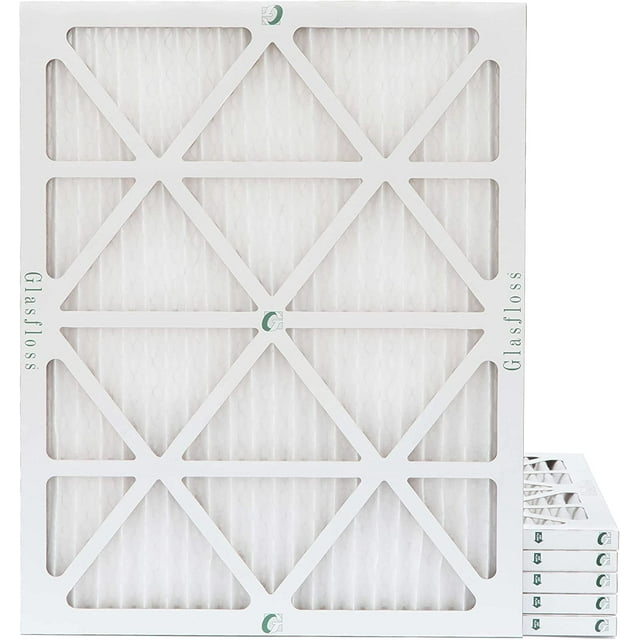 16 3/8 x 21 1/2 x 1 Carrier Replacement MERV 10 Pleated Air Filters by Glasfloss. Box of 6