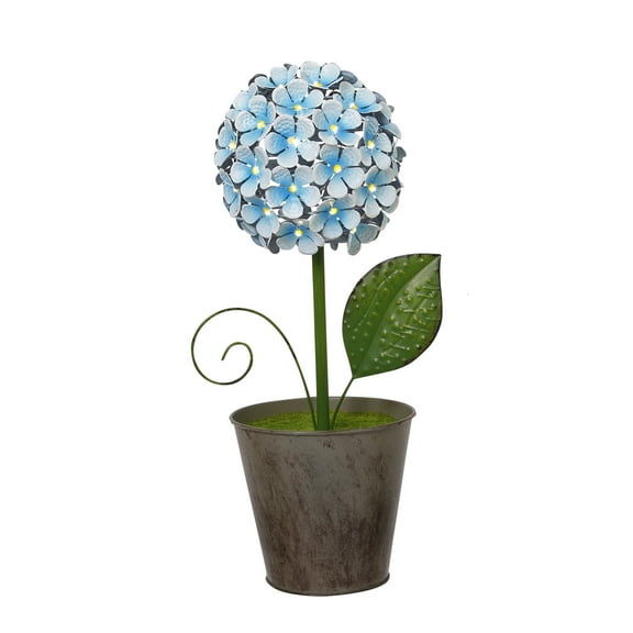 16.3 Inch Battery Operated Metal Flower Tabletop Decor