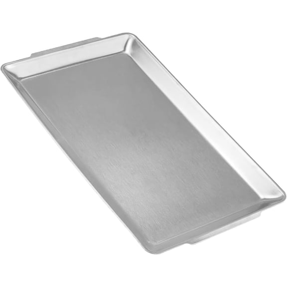 16.3" x 11" Large Serving Platters, Stainless Steel Heavy-Duty Large Serving Trays, Silver Rectangular Plates for Food, Fruit, Party, Wedding, Christmas, Chip and Scratch Resistant