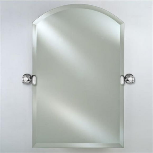 16-30 in. Rectangular Frameless 1 in. Beveled Wall Mirror with Radiance Decorative Transitional Polished Chrome Tilt Brackets