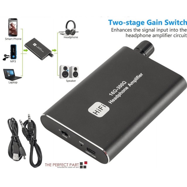 16300Ω HIFI Headphone Amplifier Portable Earphone AMP 3.5mm w/ Audio