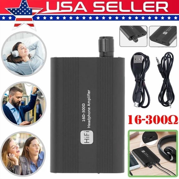 16-300O Hifi Headphone Amplifier Portable Earphone Amp 3.5Mm W/ Audio Usb Cable