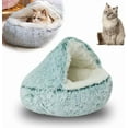 thumbnail image 1 of 16"-31" Warm Cat Beds for Indoor Cats,Semi-Enclosed Hooded Pet Bed with Removable Washable Cover,Choice of Short or Long Plush, Non-Slip Bottom for Cats and Small Dogs, 1 of 7