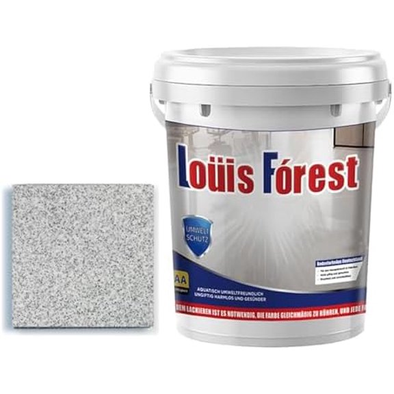 16/32/96 Oz Epoxy Floor Paint, Epoxy Sand Floor Paint, High Gloss Marble Effect Coating for Concrete, Waterproof, Non-Slip, for Basement, Wood Floors, Garage, Outdoor (Gray,16OZ(0.5kg))