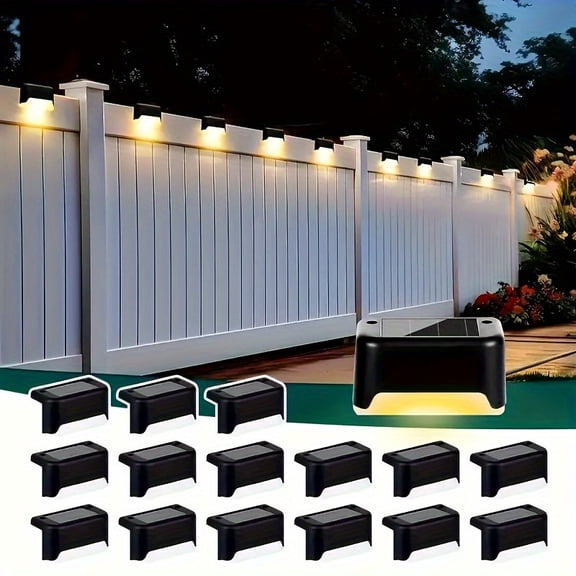 16/32-Pack Solar Step Lights, LED Outdoor Solar Lights, Auto On/Off, 800mAh Battery, Waterproof for Stairs, Fence, Railing, Yard, Patio, Path & Christmas Decor