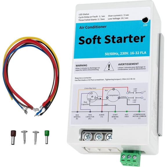 Air Conditioner Start Module for 4-7 Ton Units, Home & RV AC Starter with Reverse Connection Protection, Simple DIY Installation for Generator Power Supply