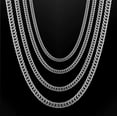 thumbnail image 1 of 16-36" Stainless Steel Double Chain Cuban Women Men Necklace 3/5/7Mm Lobster, 1 of 6