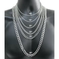 thumbnail image 1 of 16-36" Stainless Steel Silver Chain Cuban Curb Womens Mens Necklace 3/5/7/9/11mm, 1 of 4