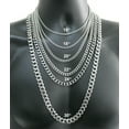 thumbnail image 1 of 16-36" Stainless Steel Silver Chain Cuban Curb Womens Mens Necklace 3/5/7/9/11mm, 1 of 4