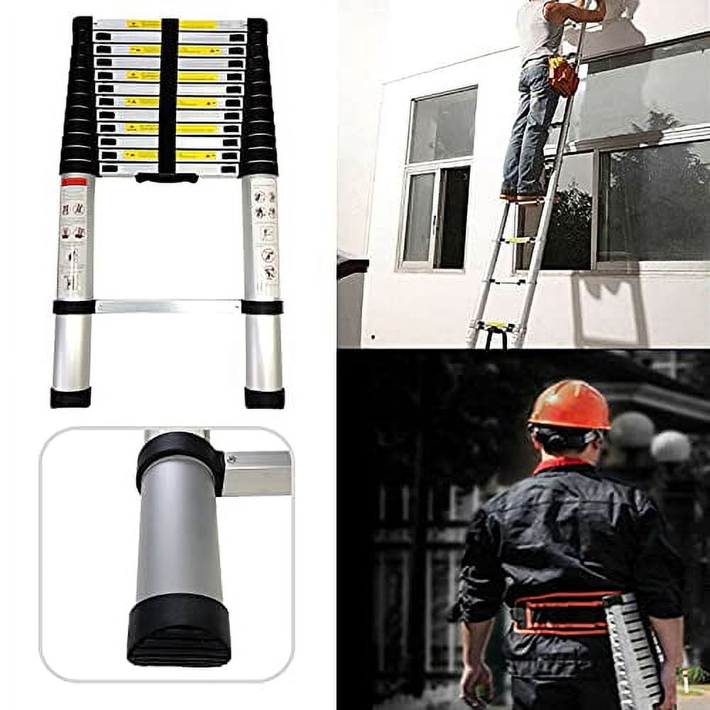 16.4 FT Aluminum Telescoping Ladder with Detachable Hook Telescopic ...
