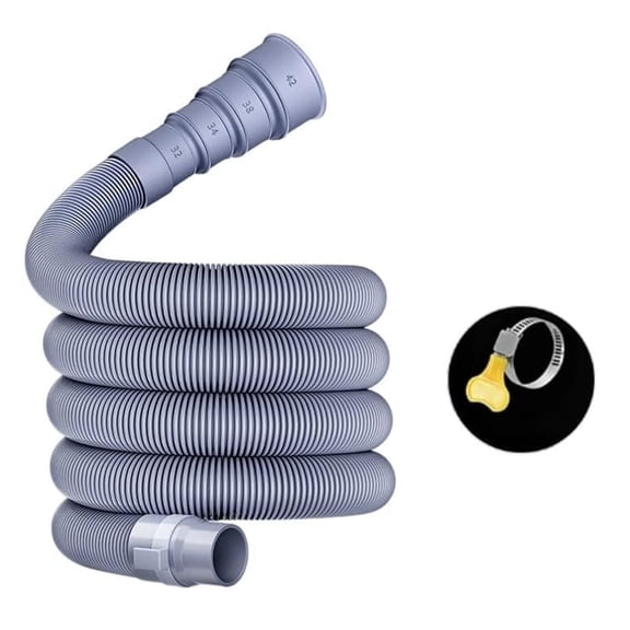 16.4 FT Foldable RV Sewer Hose Kit with Adjustable Adapter, Leak-Proof Space-Saving Drain Pipe for Caravan Motorhome Trailer, Waste Water
