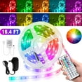 thumbnail image 1 of 16.4 FT LED Strip Lights, 5050 SMD RGB LED Light Strip with Remote Control,300 LEDs Color Changing (44 Key Remote), 1 of 5