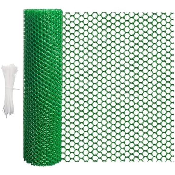 16.4 FT x 15.7 in Roll Mesh Fence, Versatile Green Plastic Fencing & Netting, Cuttable Animal Wire Mesh Fence, Durable Tree Trunk Protector, Suitable for Cat Dog Rabbit Barrier and Plant Protectors