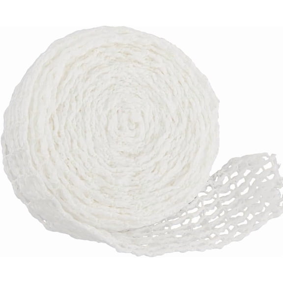 16.4 Feet Meat Netting Roll Dry Food Net Whtie Cotton Mesh Elastic Cooking Butcher String Applicator Bundle Roll Cover Accessories for DIY