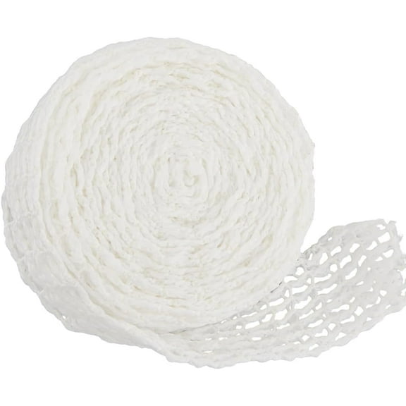 16.4 Feet Meat Netting Roll Dry Food Net Whtie Cotton Mesh Elastic Cooking Butcher String Applicator Bundle Roll Cover Accessories for DIY