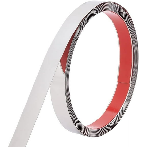 16.4 Feet Self-Adhesive Metal Trim 0.8 Inch Wide Wall Trim Molding 0.5mm Thick Stainless Steel Peel & Stick Flexible Stainless Steel Molding for DIY