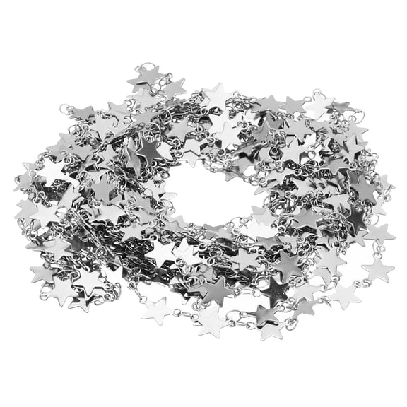 16.4 Feet Stainless Steel Cable Chain, Star Link Chain Satellite for Jewelry Making, Silver