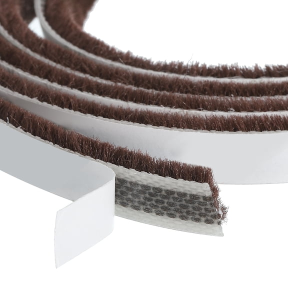16.4 Ft 0.35 Inch Wide x 0.2 Inch Thick Self Adhesive Window Seal Strip, Brown