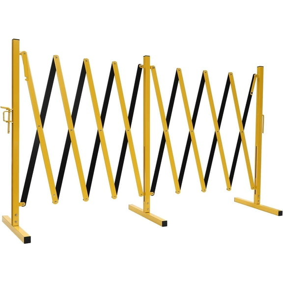 16.4 Ft Expandable Metal Barrier Gate, Folding Security Gate Safety Barrie, Portable Traffic Fence for Basement, Garage, Park
