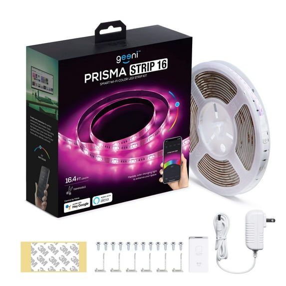 16.4 Ft. Smart Wi-Fi Multi-Color LED Strip Lights, Under Cabinet Light, Compatible With Alexa And Google Assistant