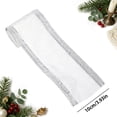 thumbnail image 1 of 16.4 Ft x 3.94 In White Christmas Velvet Wired Ribbon with Embossed Border for Christmas Tree Wreath Gift Wrapping Holiday Decor, 1 of 7