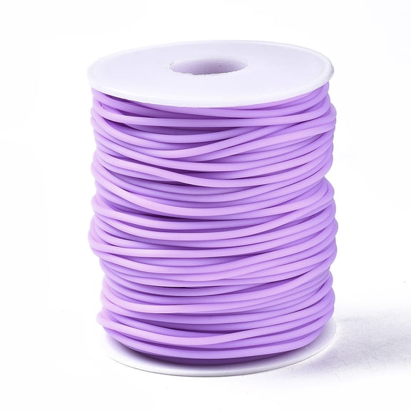 16.4 Yards 4mm Hollow Rubber Tube Cords with 2mm Hole Soft Jewelry Cord Cover Memory Wire for Knitting DIY Craft Beading Necklaces Bracelet(Medium Purple) DIY