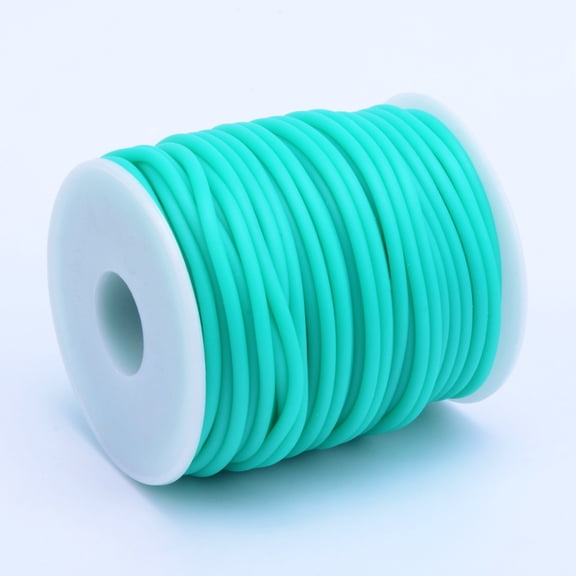 16.4 Yards 4mm Hollow Rubber Tubing Jewelry Cord 2mm Hole PVC Tubular Tube Thread with Spool for DIY Craft Bracelet Necklace Jewelry Making for DIY