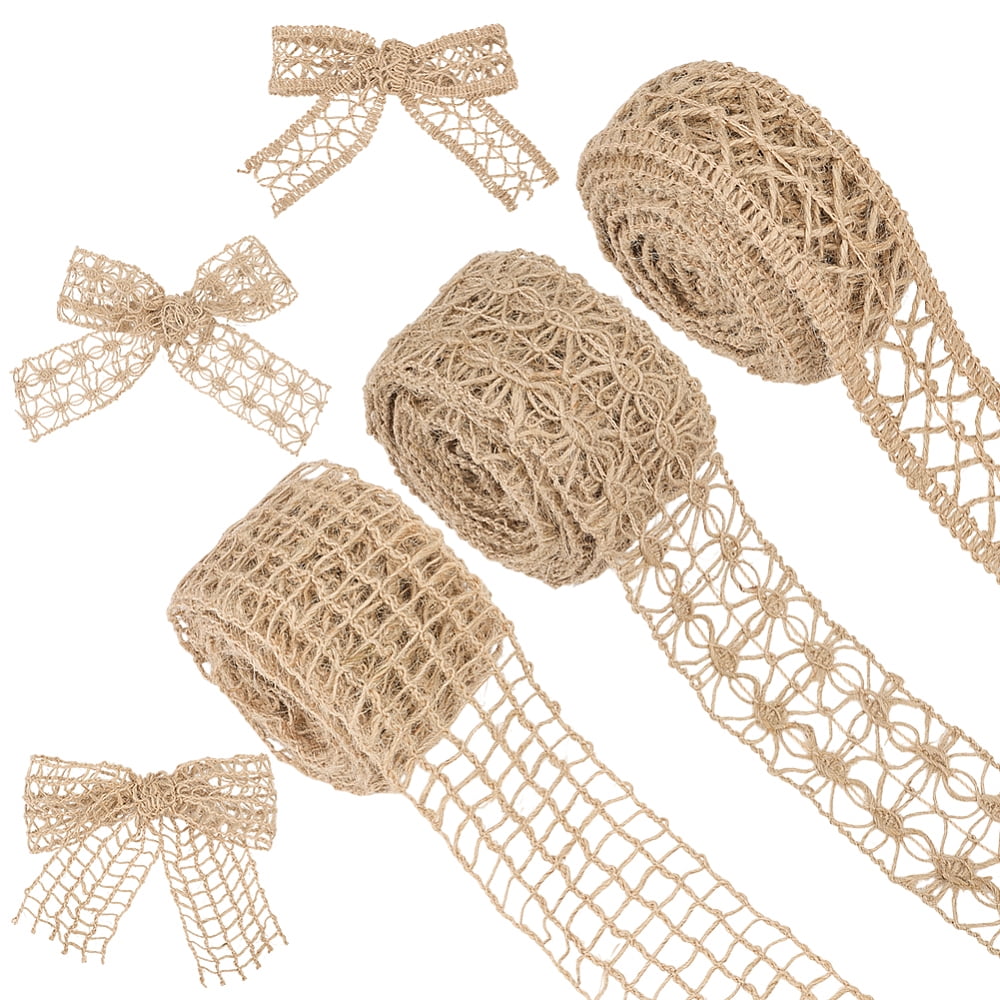 16.4 Yards Mesh Burlap Wired Ribbon Rustic Jute Netting Ribbon Trim ...