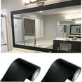 thumbnail image 1 of 16.4 ft Black Wood Grain Removable PVC Waterproof Border Wall Decor,Bathroom Mirror Frame Border Sticker,Self Adhesive Kitchen Tiles Sticker,Topboutique Wood Texture Wallpaper,2 Pcs,3.93'' x 196'', 1 of 9
