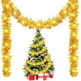 thumbnail image 1 of 16.4 ft Christmas Prelit Tinsel Garland with Lights Battery Operated 50 LED Hanging Garland with Light Xmas Foil Garland for Tree Wedding Party Decoration, 1 of 9