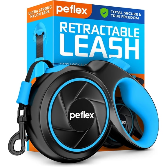 16.4 ft Retractable Dog Leash for Dogs 10100 lbs - Heavy Duty Tape Leash with Strong Nylon Tape - 360 Swivel Control - One-Click Brake & Lock - Ergonomic Non-Slip Grip for Safe & Easy Daily Walks