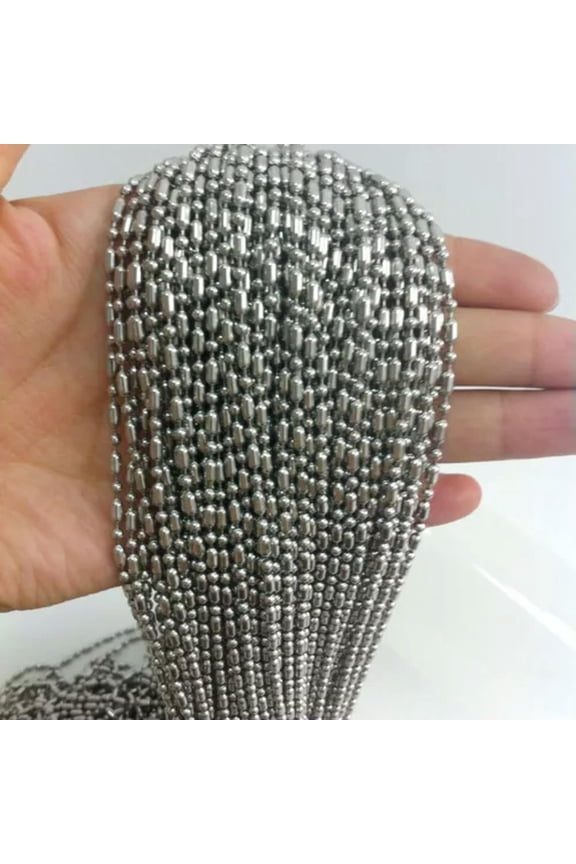 16"-40" 100pcs/lot Ball Chain Stainless Steel DIY Jewelry For Necklace In Bulk