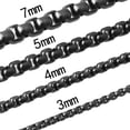 thumbnail image 1 of Men Women Black 316L Stainless Steel Box Chain Necklace Bracelet Jewelry Gift, 1 of 8