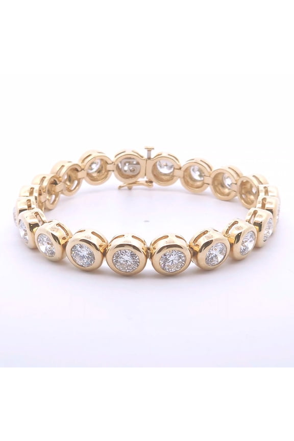 16.42ct Lab Bezel Tennis Bracelet in 14k Go