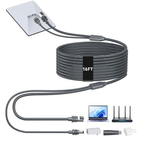 16.4FT 2-in-1 Starlink Mini Cable, Gigabit RJ45 Ethernet DC Power Cord, Waterproof RV Boat Satellite Accessory Cable
