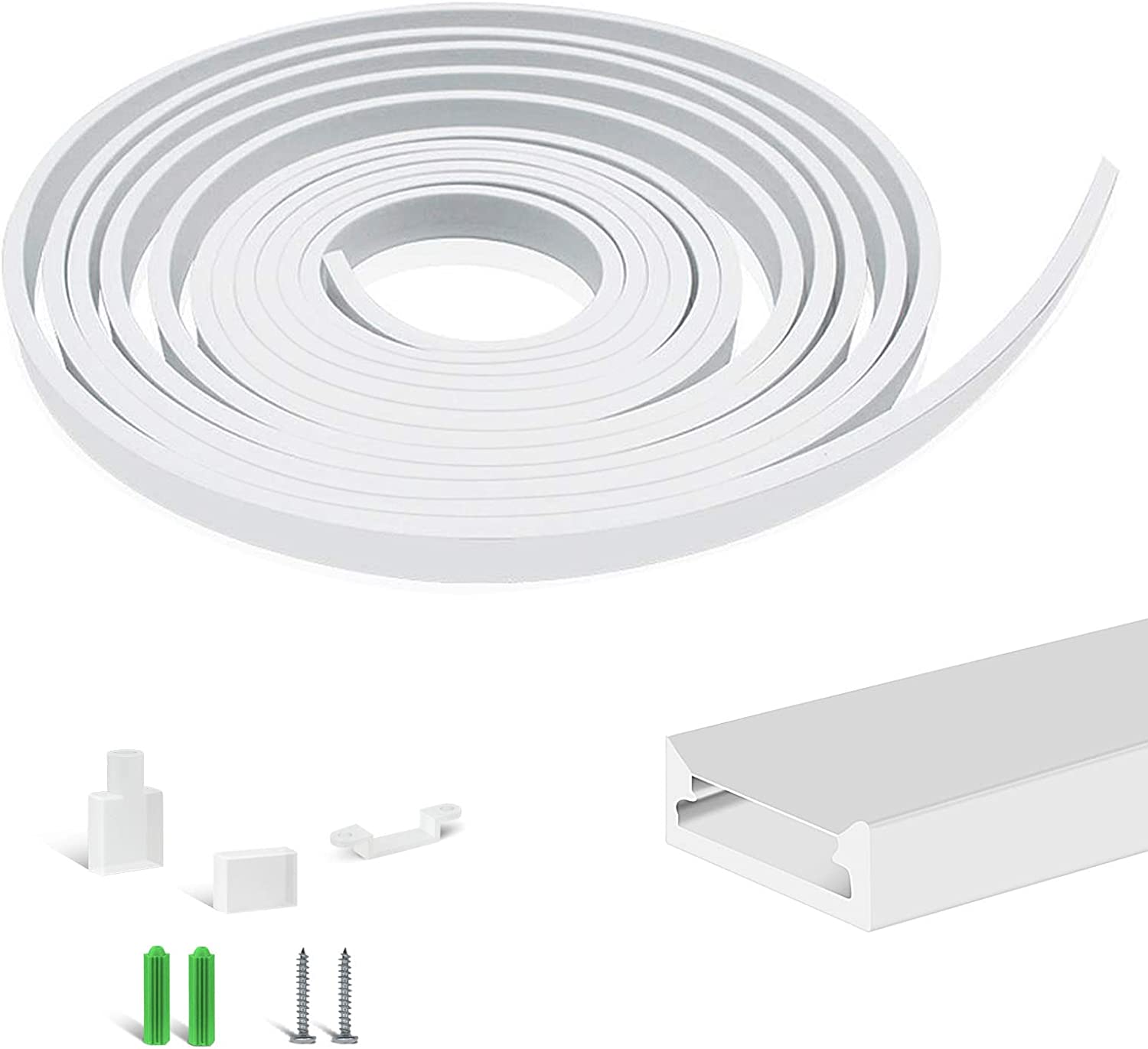 16.4FT/5M Silicone LED Channel System, U Shape 5x13mm DIY Neon Rope ...