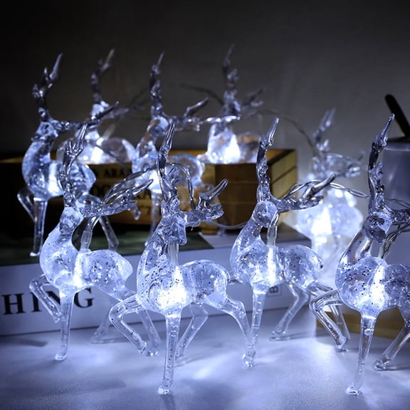 16.4FT Christmas LED String Lights, Fairy Deer 20 LED Solar Powered Holiday String Lights for Christmas New Year Party Decor,Dress up Your Home,Porch, Front Path, Garden Or Yard