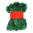 thumbnail image 1 of 16.4FT Christmas Tinsel Garland,Shiny Metallic Foil Decorations for Front Door Mantle Fireplace,Parade Floats,Christmas Tree,New Year Parties,Birthday Party,Indoor and Outdoor Party Supplies(Green), 1 of 2