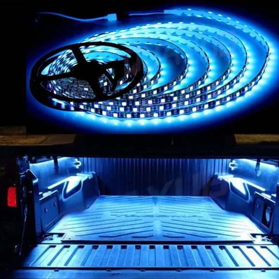 16.4Ft 12V Ice Blue 2835 Led Lighting Kit For Truck Cargo Bed Trunk Light Strip