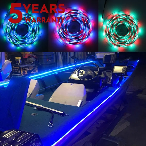 16.4Ft 2835 Super Bright Waterproof Rgb Color Led Strip Light Dc12V 2A W/5M Tape