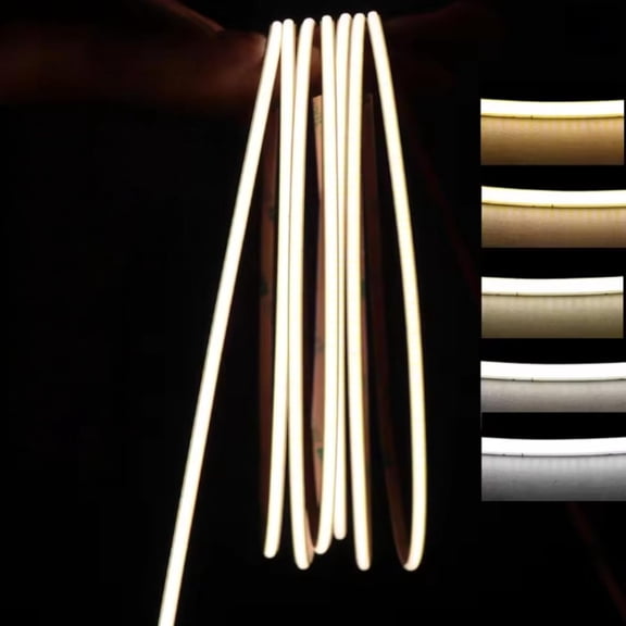16.4Ft/5M 6mm Narrow LED Neon  Tube Rope Lamp Recessed DC12V 3000K Flexible  Diffuser Cabinet Closet Ribbon Strip Light