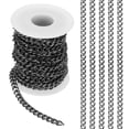 thumbnail image 1 of 16.4Ft Aluminium Curb Chains Twisted Links, 8x6mm Curb Chain Spool Jewelry Making Chains Craft Chain for Necklace Bracelet, Black, 1 of 6