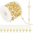 thumbnail image 1 of 16.4Ft Brass Pearl Bead Chain Heart Pearl Beads Garland String with 20pcs Lobster Claw Clasp and 40pcs Jump Ring for Jewelry Making Valentine's Gift DIY, 1 of 6