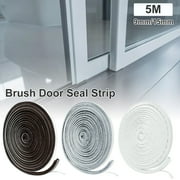 Tzgsonp 16.4Ft Door Weather Stripping High Density Felt Windproof Door Brush Strip Self-Adhesive Noise Reduction Brush Seal Draught Door Stopper Draft for Sliding Door Window Wardrobe