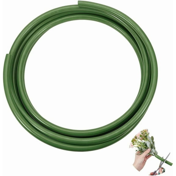 16.4Ft Green Tubing Roll for Bundling Artificial Flower Stems 0.47inch ID Flexible PVC Flower Stem Covers Pipe for Wedding Bouquet Corsage diy