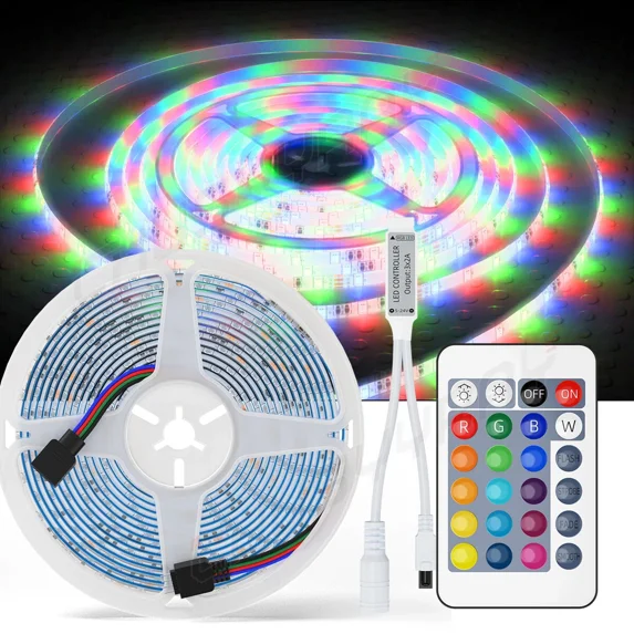 16.4Ft Led Strip Lights 5050 Rgb 7Color Change Remote For Rooms Bar Us
