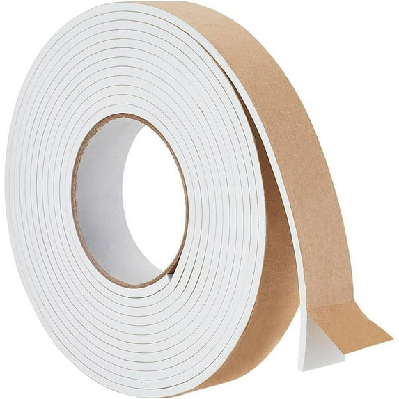 16.4Ft Self Adhesive Foam Strip 1.2"(W) x 4mm(T) Foam Insulation Tape Self Adhesive High Density Weather Strip Seal for Window Door Car Turck Air Conditioner White